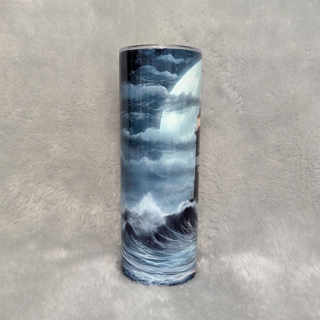 Lighthouse Tumbler Can Be Personalized, Lighthouse Cup With Name, Lighthouse Gift, Beach Tumbler, Ocean View Tumbler, Hot Cold Drinkware