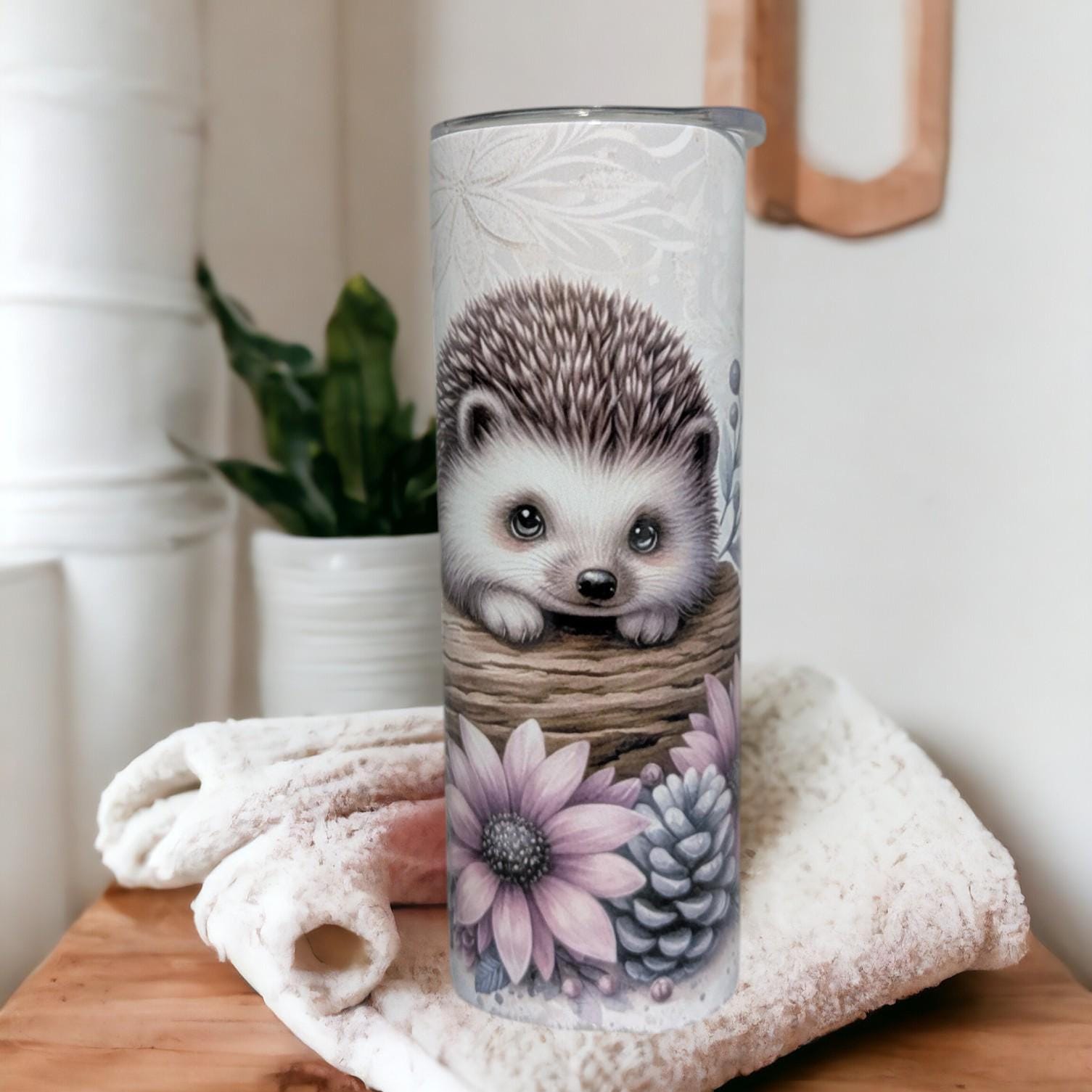 Pretty Hedgehog Tumbler Can Be Personalized, Great For Everyday Use - Hot Or Cold Drinks, Gift For Hedgehog Lover