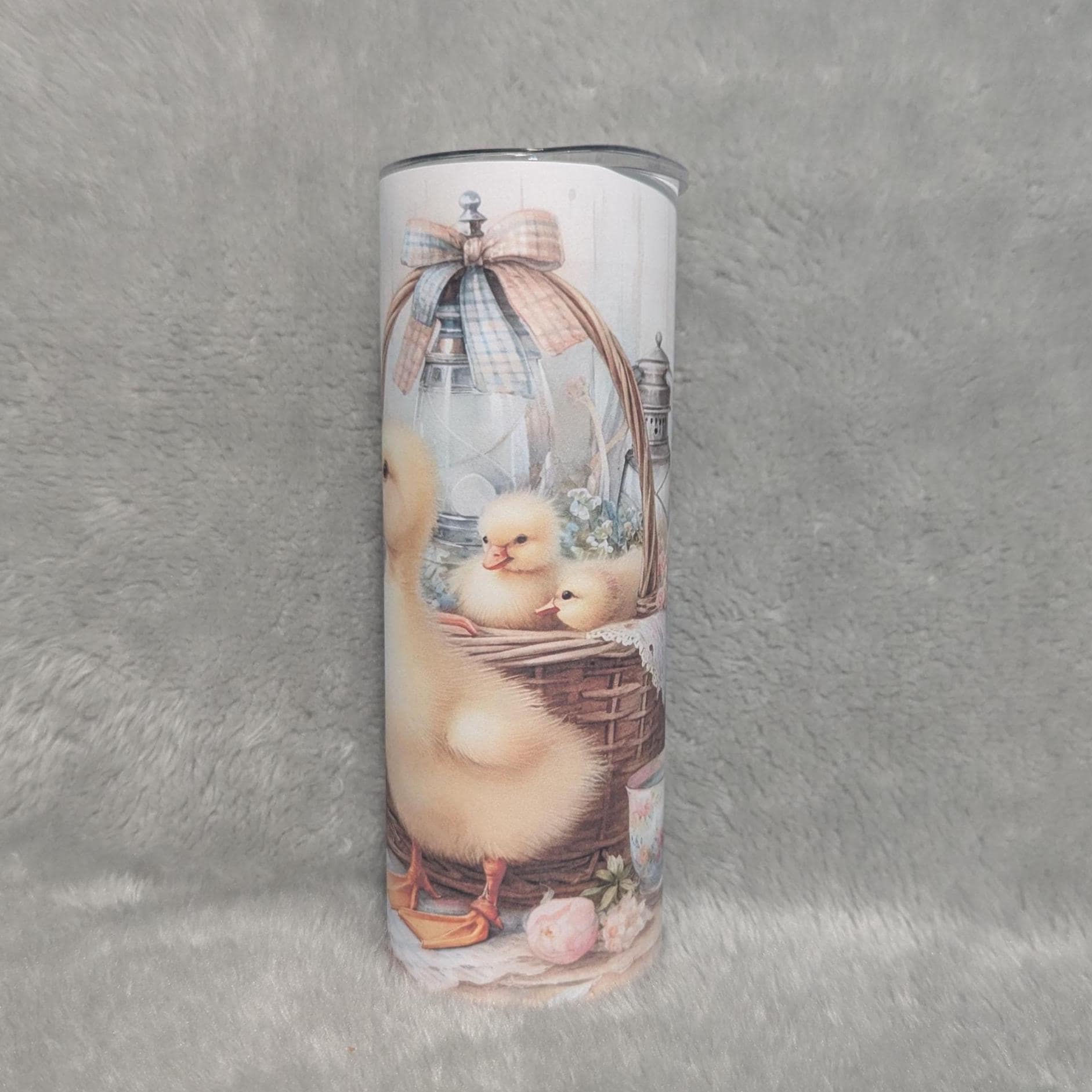 Customizable Duck Tumbler Featuring Ducklings and Beautiful Flowers, Duck Lover Gift, For Everyday Use - Hot Or Cold Drinks