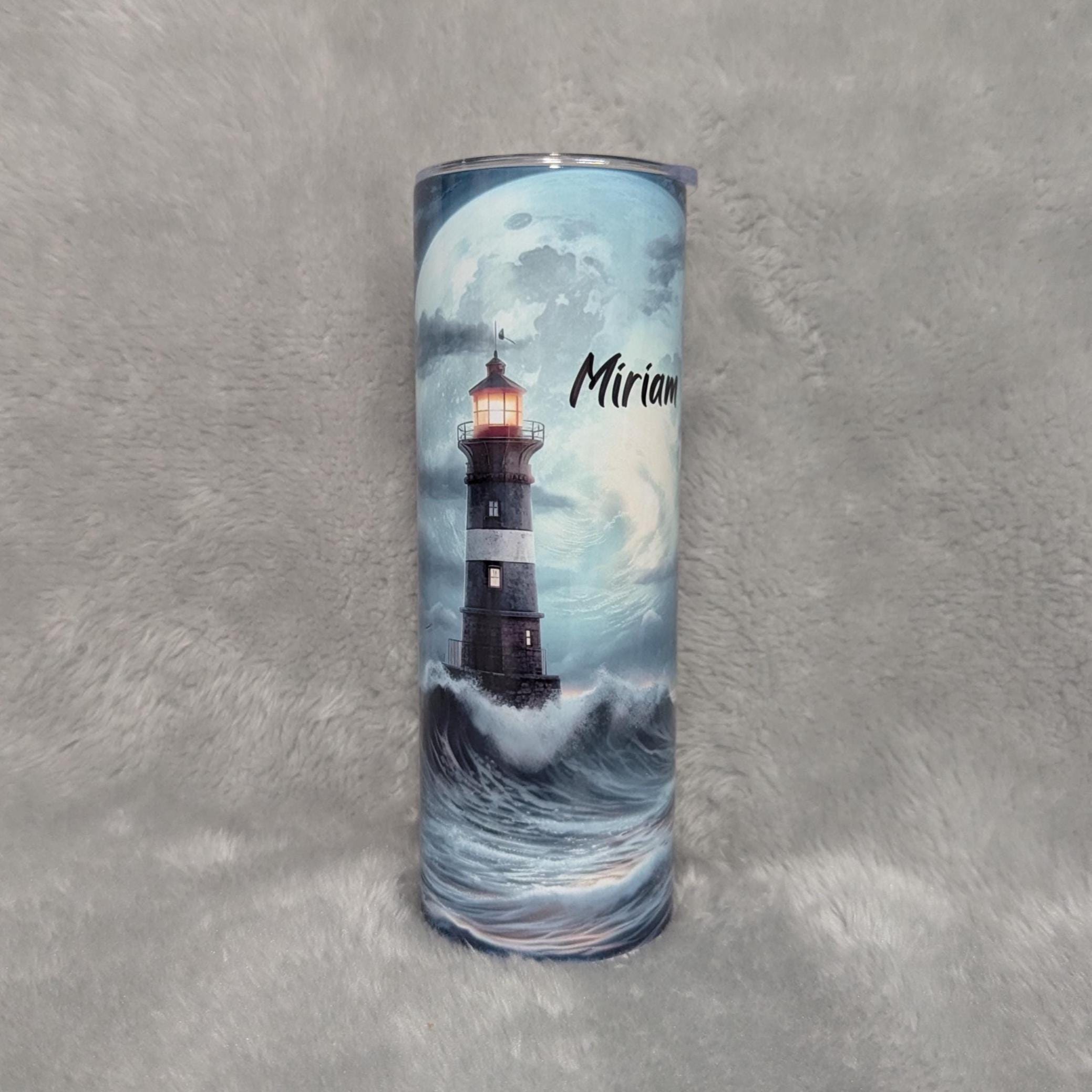 Lighthouse Tumbler Can Be Personalized, Lighthouse Cup With Name, Lighthouse Gift, Beach Tumbler, Ocean View Tumbler, Hot Cold Drinkware