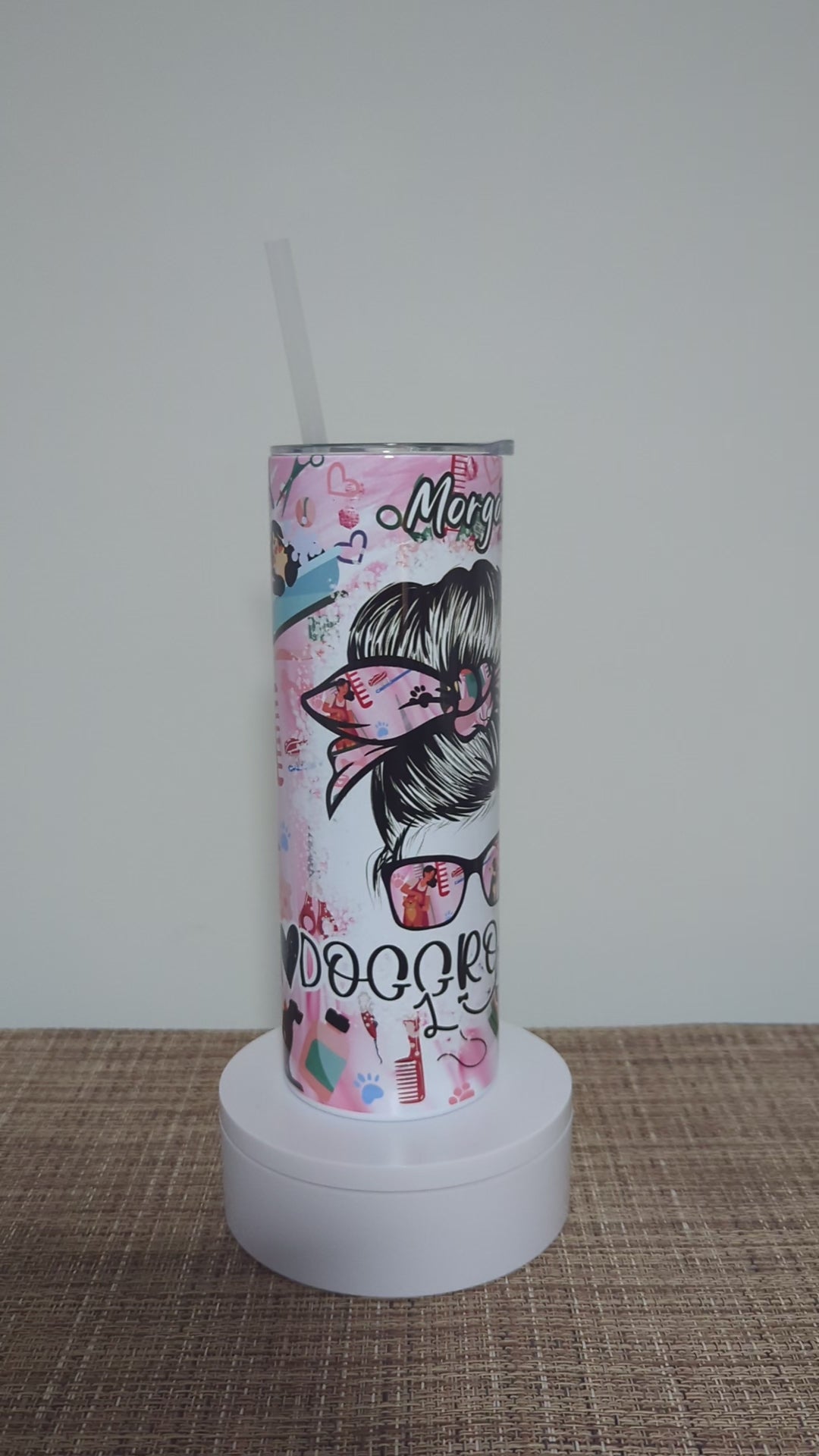 Dog Groomer Tumbler 20oz With Reusable Straw, Can Be Personalized