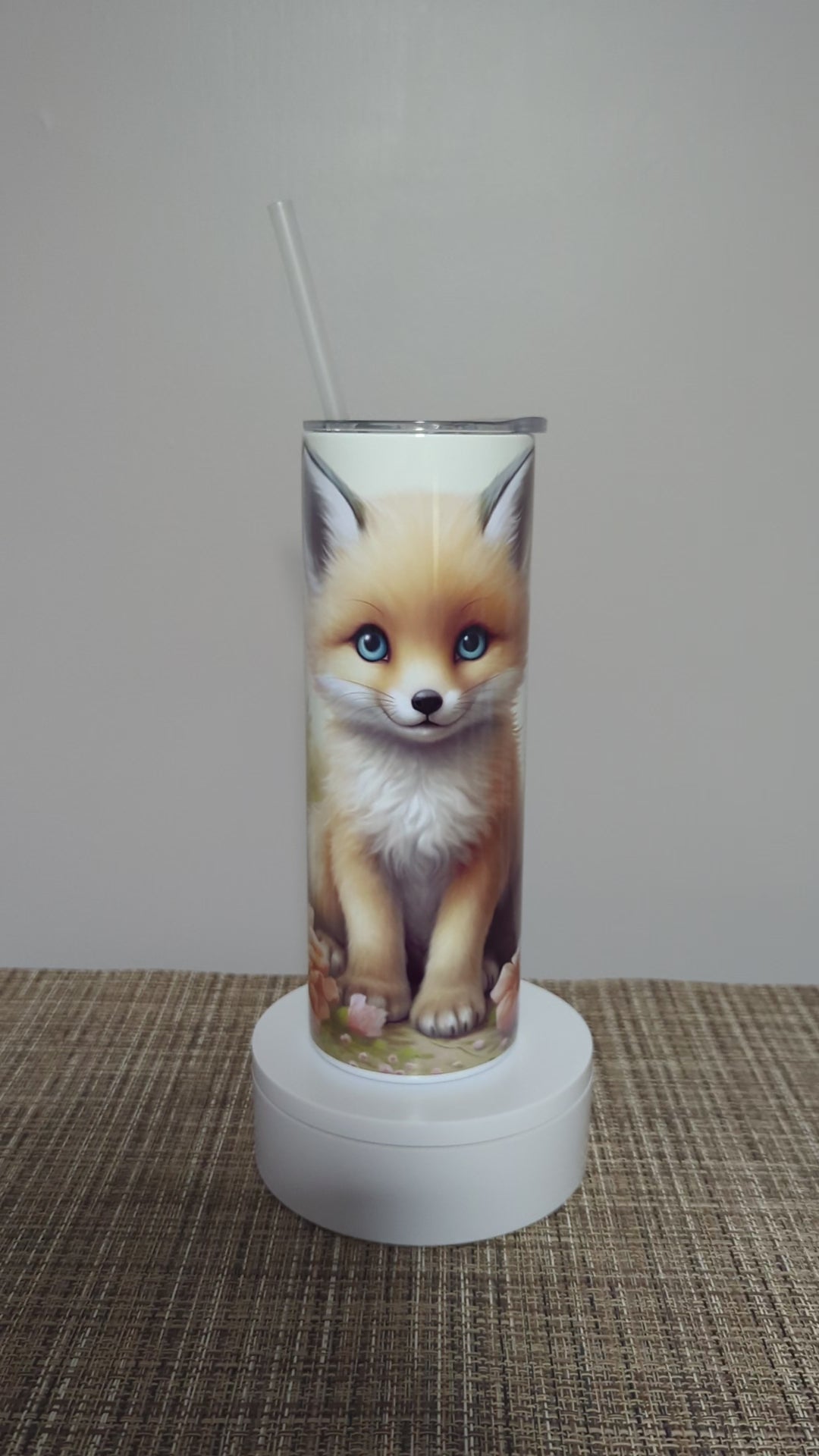 Baby Fox Tumbler 20oz With Reusable Straw, Can Be Personalized