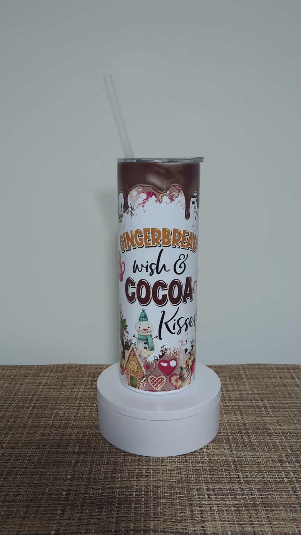 Gingerbread Gnomes Tumbler 20oz With Reusable Straw