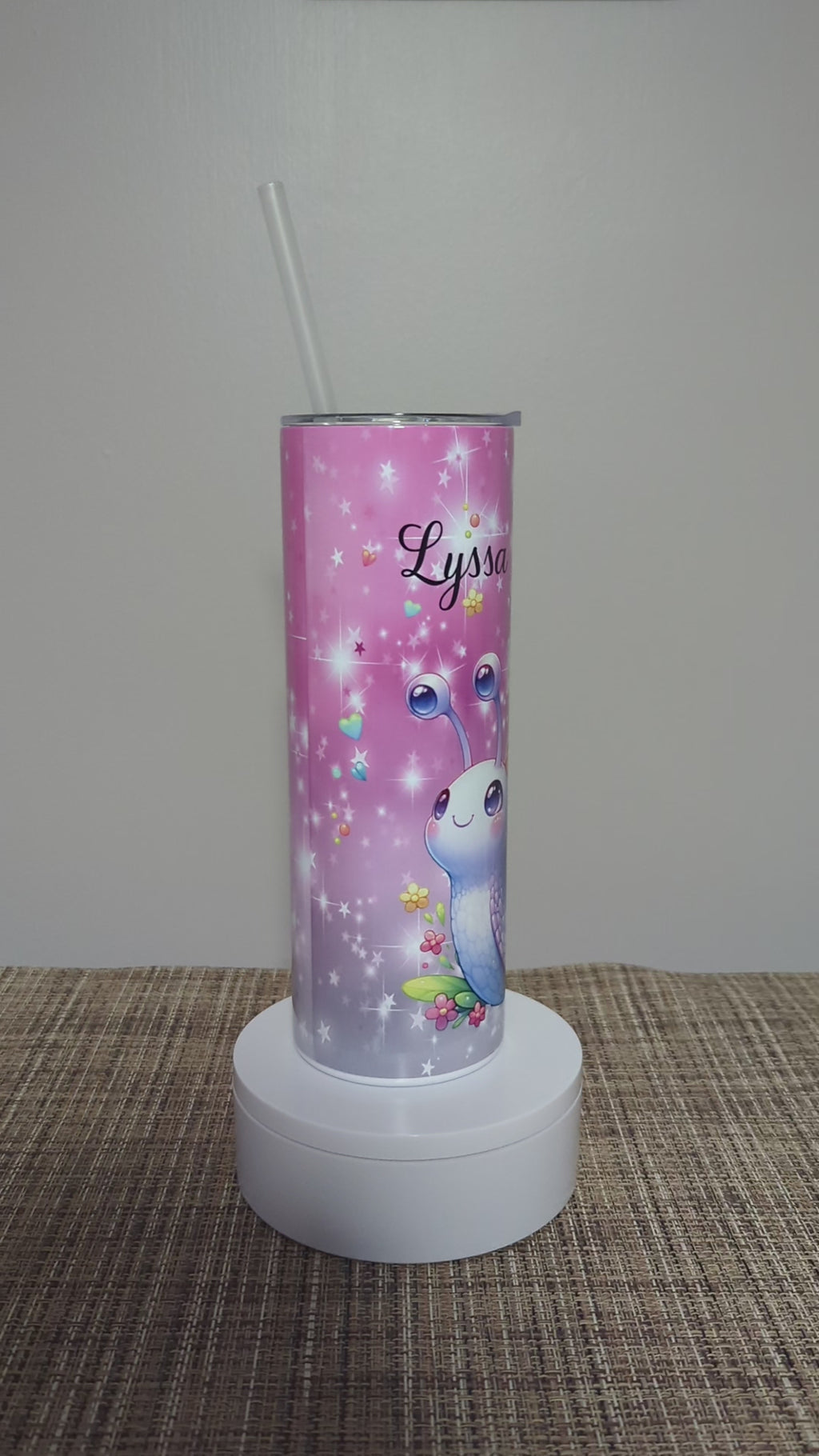Colorful Snail Tumbler 20oz With Reusable Straw Can Be Personalized