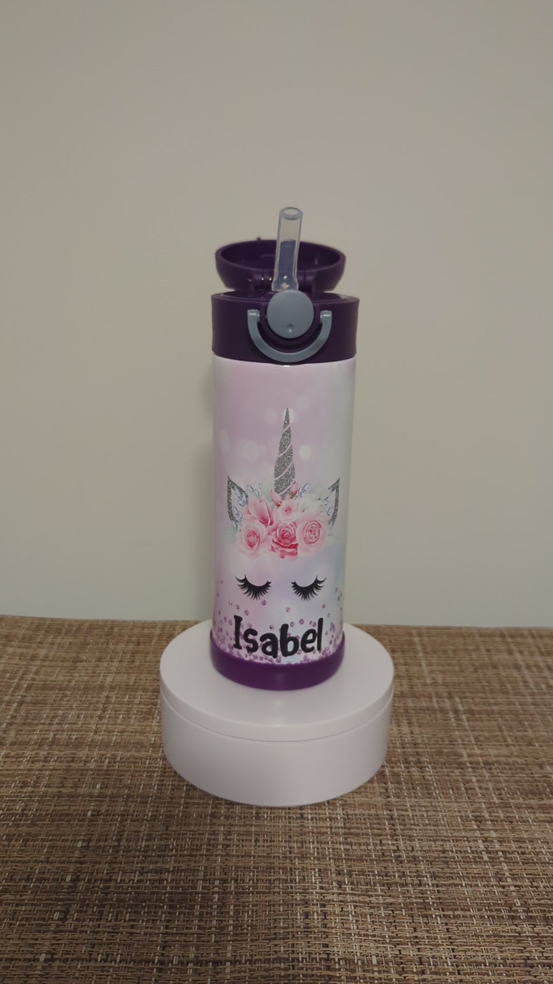 Kids Unicorn Water Bottle Can Be Personalized, Great For School Home Or On The Go, Unicorn Cup With Name, Gift For Daughter Or Niece