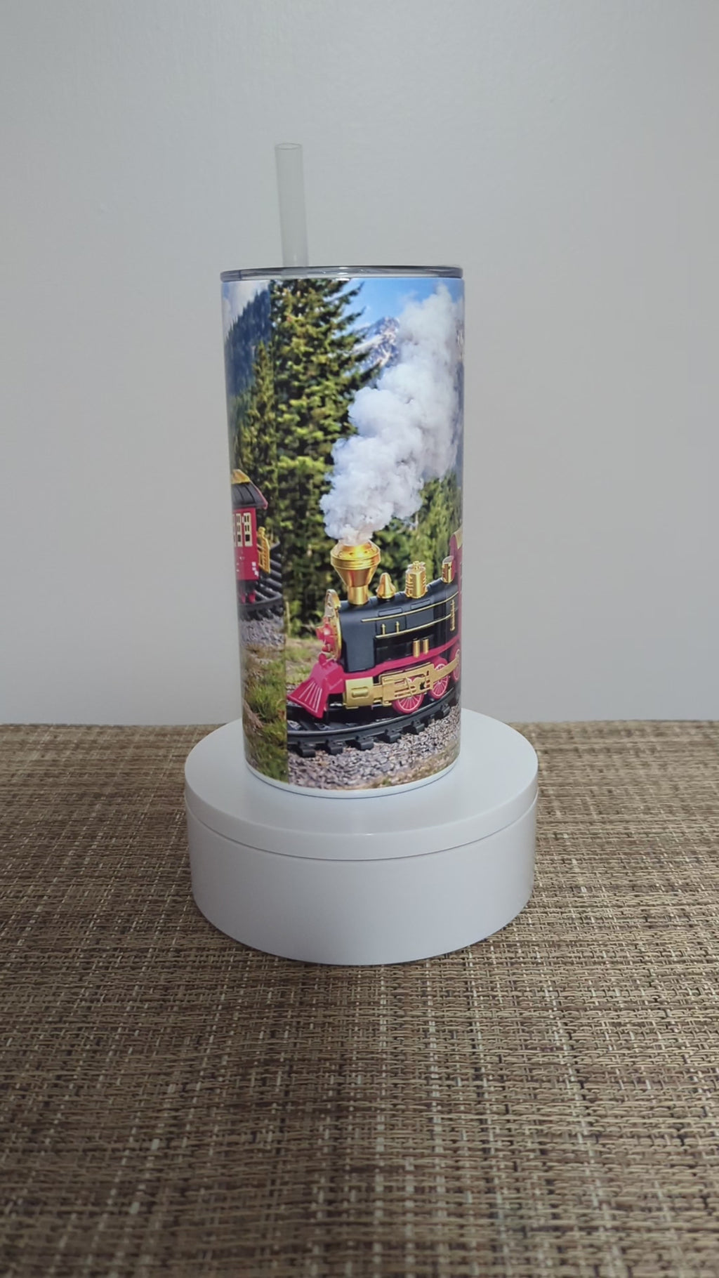 Kids Train Tumbler 15oz With Reusable Straw, Can Be Personalized