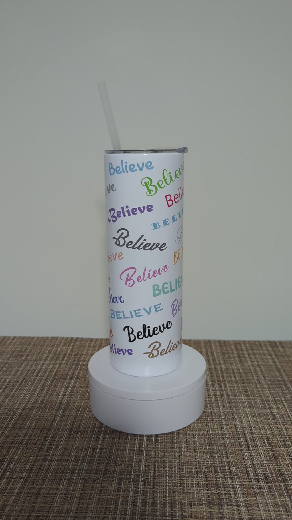 Believe Tumbler 20oz With Reusable Straw