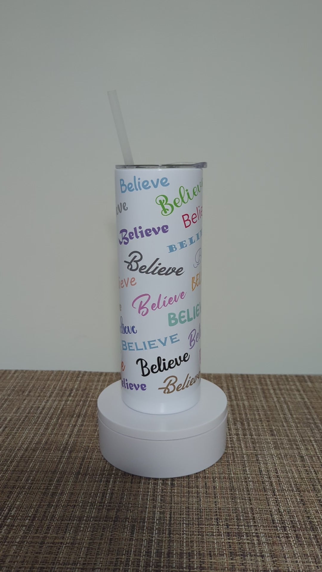 Believe Tumbler 20oz With Reusable Straw