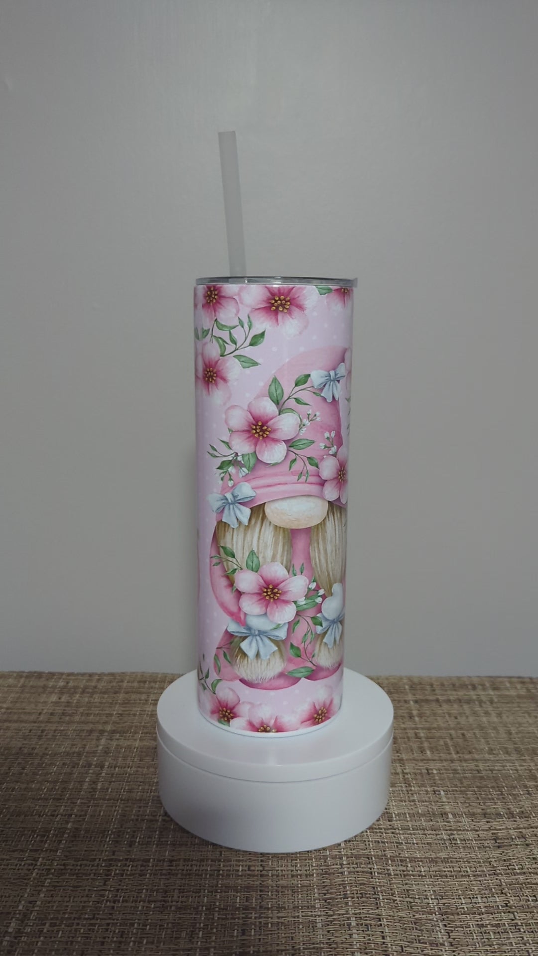 Gnome Tumbler 20oz With Reusable Straw, Can Be Personalized