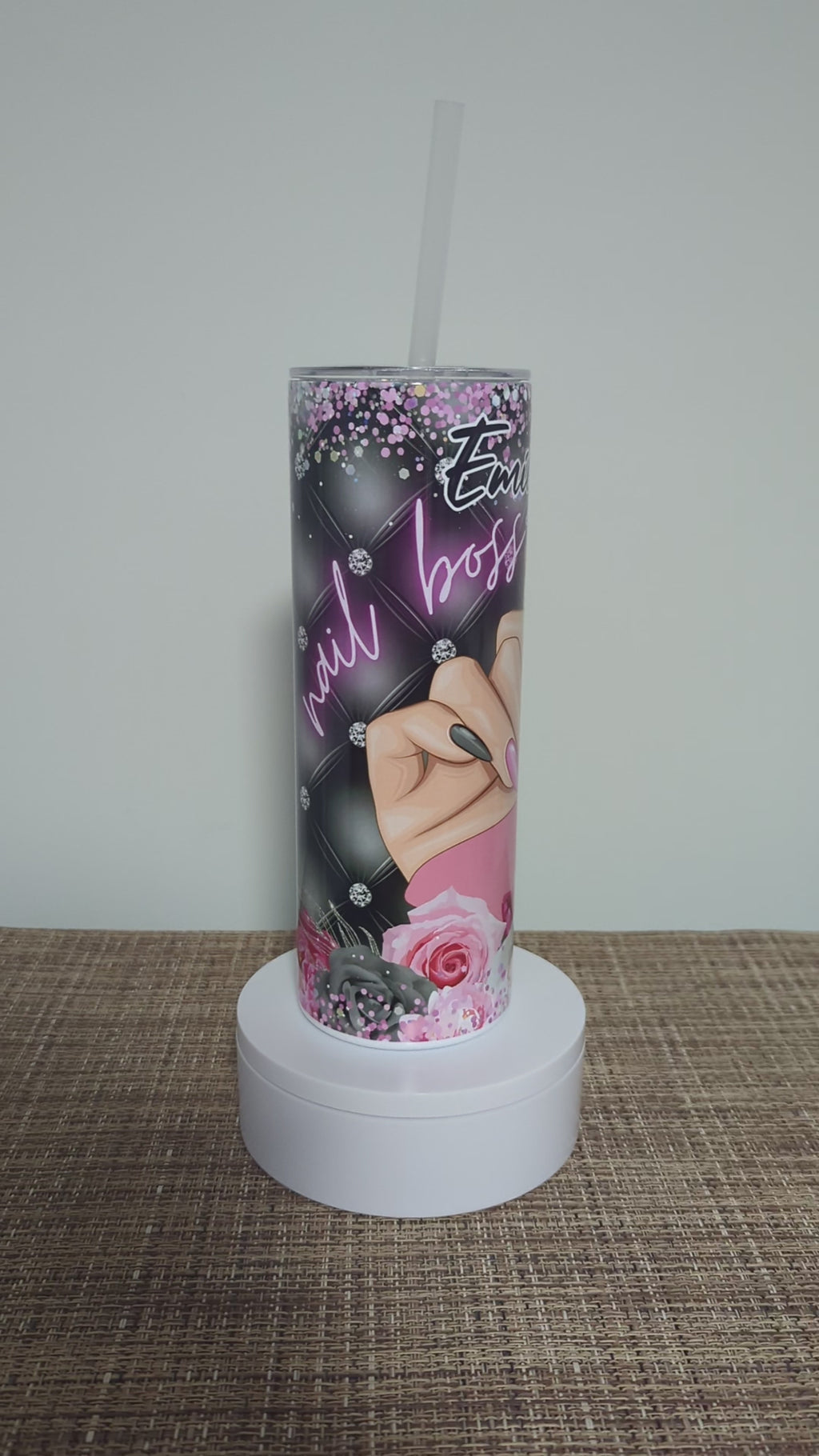Nail Boss  - Nail Tech Tumbler 20oz Tumber With Reusable Straw, Can Be Personalized