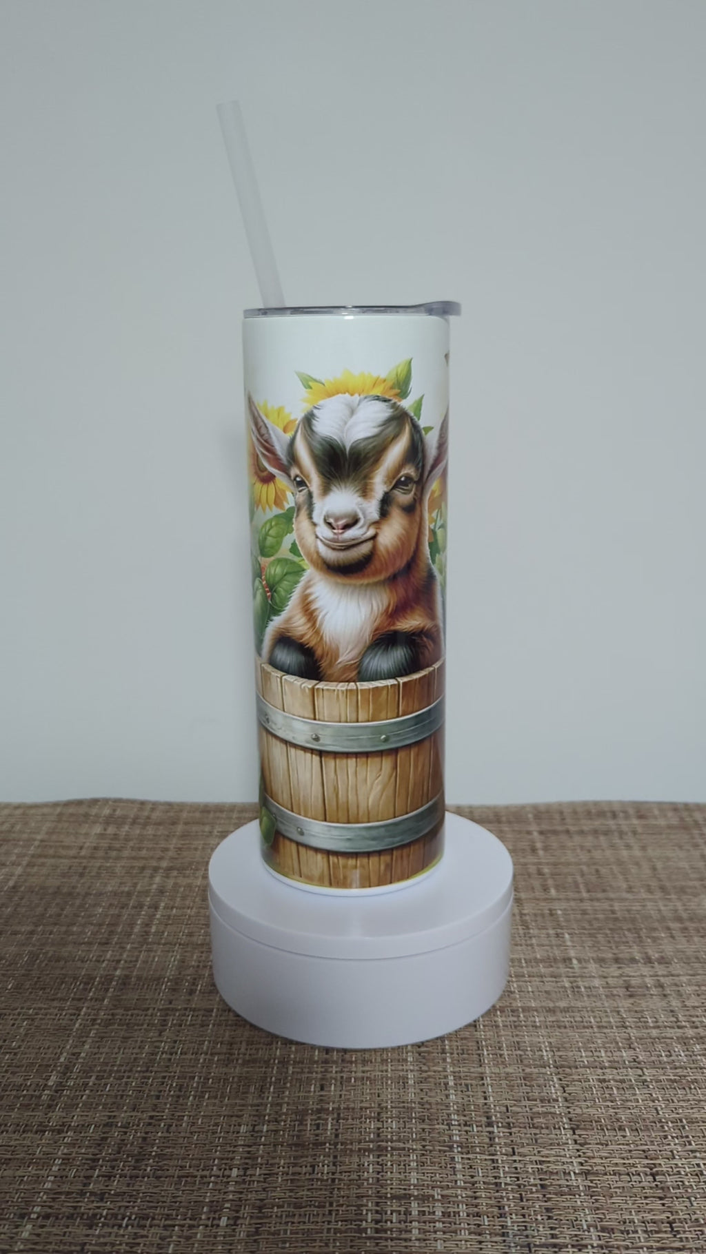 Goat Tumbler 20oz With Reusable Straw, Can Be Personalized