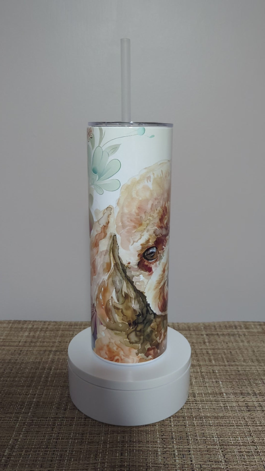 Poodle Tumbler  20oz With Reusable Straw, Can Be Personalized