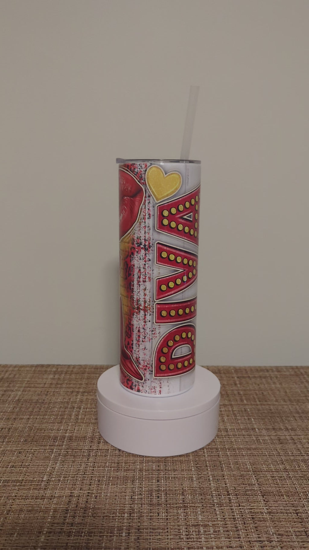 Beautiful Diva Tumbler 20oz With Reusable Straw