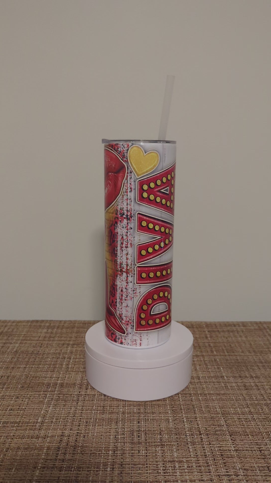 Beautiful Diva Tumbler 20oz With Reusable Straw