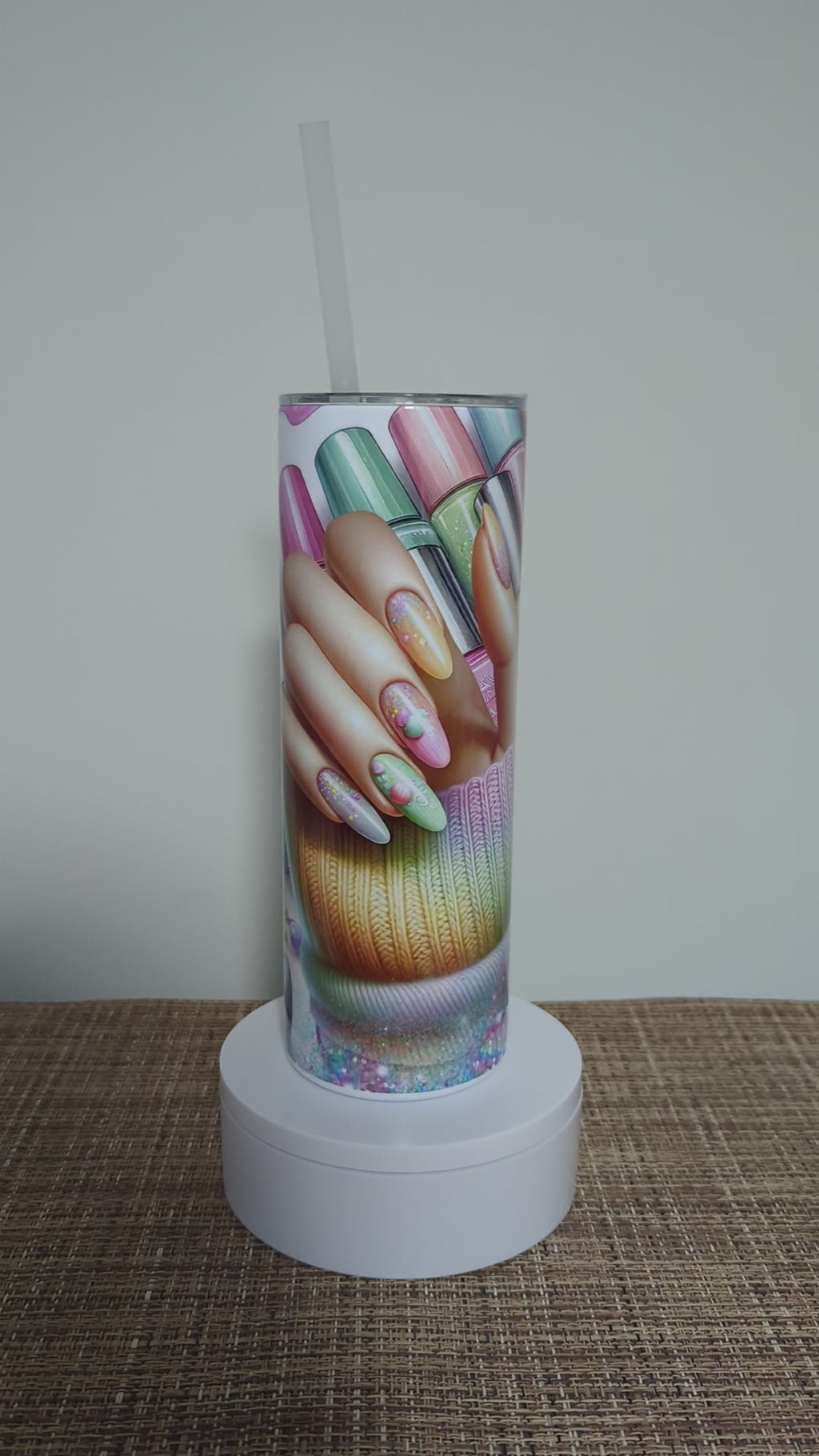 Nail Tech Tumbler 20oz With Reusable Straw, Can Be Personalized