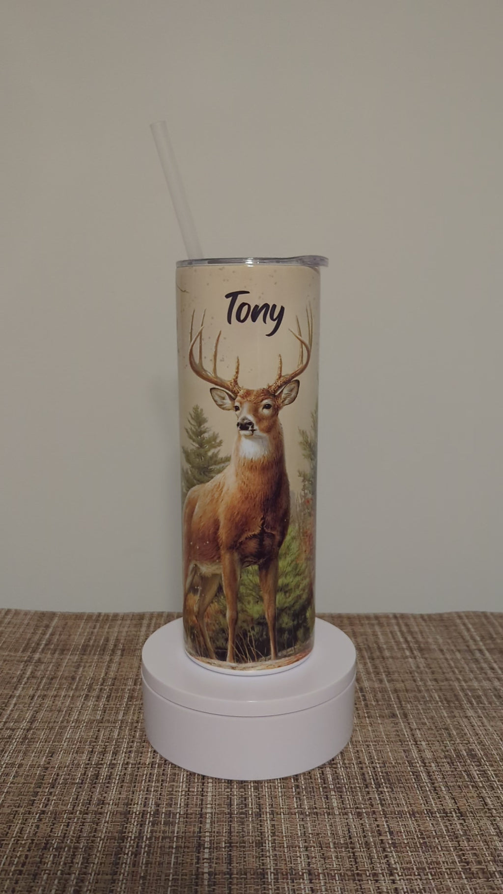 Buck Tumbler 20oz With Reusable Straw, Can Be Personalized