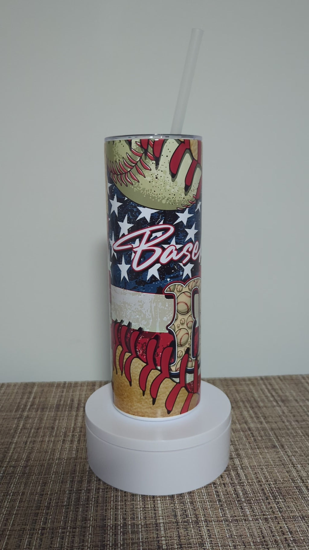Baseball Dad Tumbler 20oz With Reusable Straw