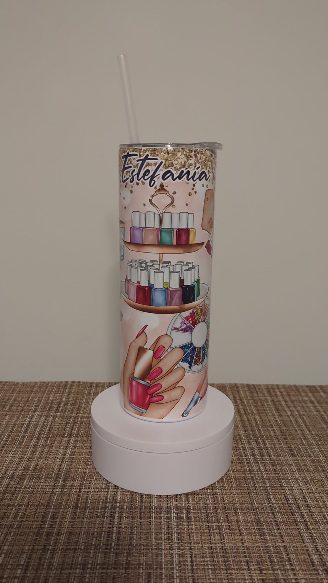 Nail Tech Tumbler 20oz With Reusable Straw, Can Be Personalized
