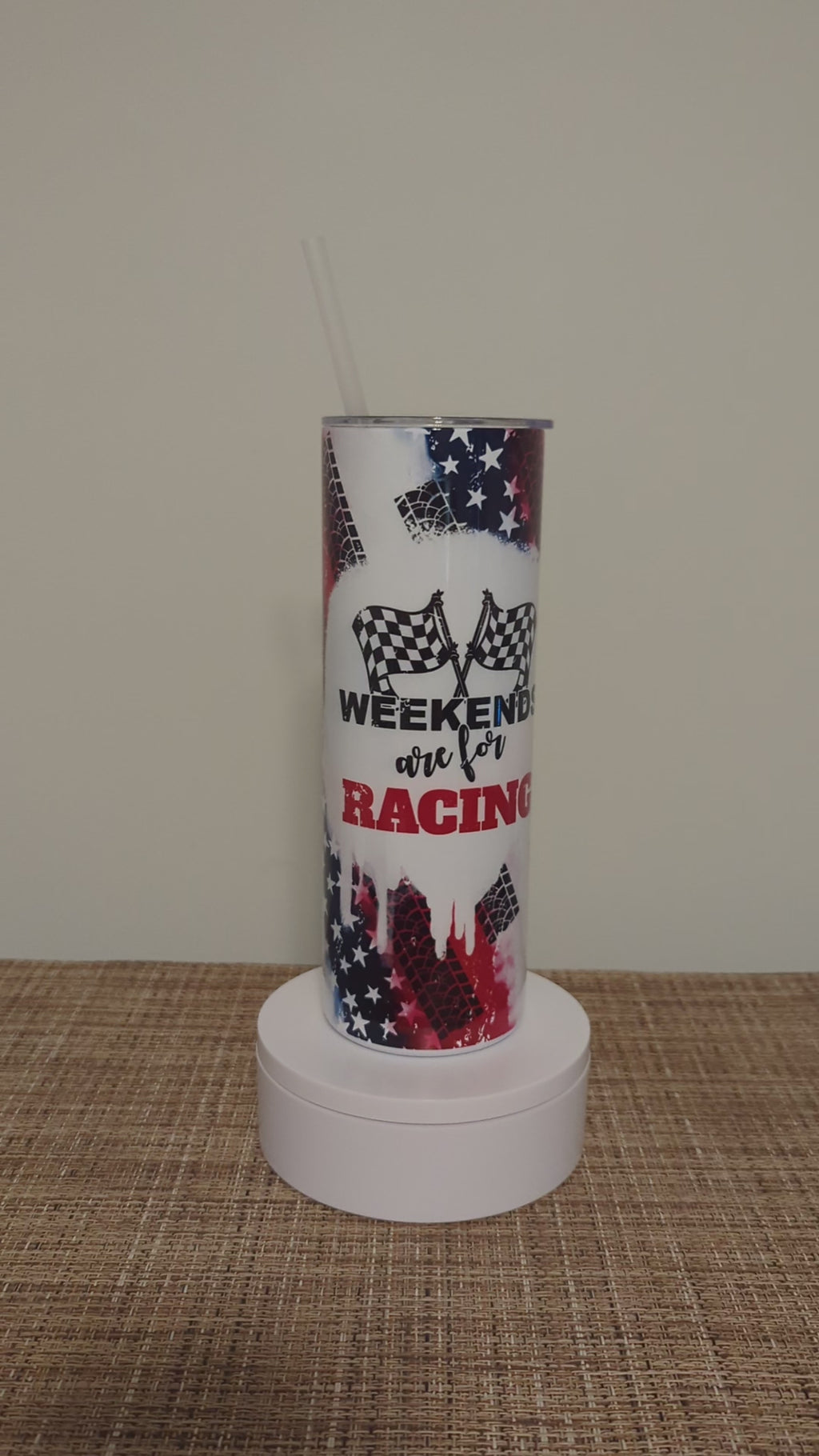Weekends Are For Racing Tumbler 20oz With Reusable Straw