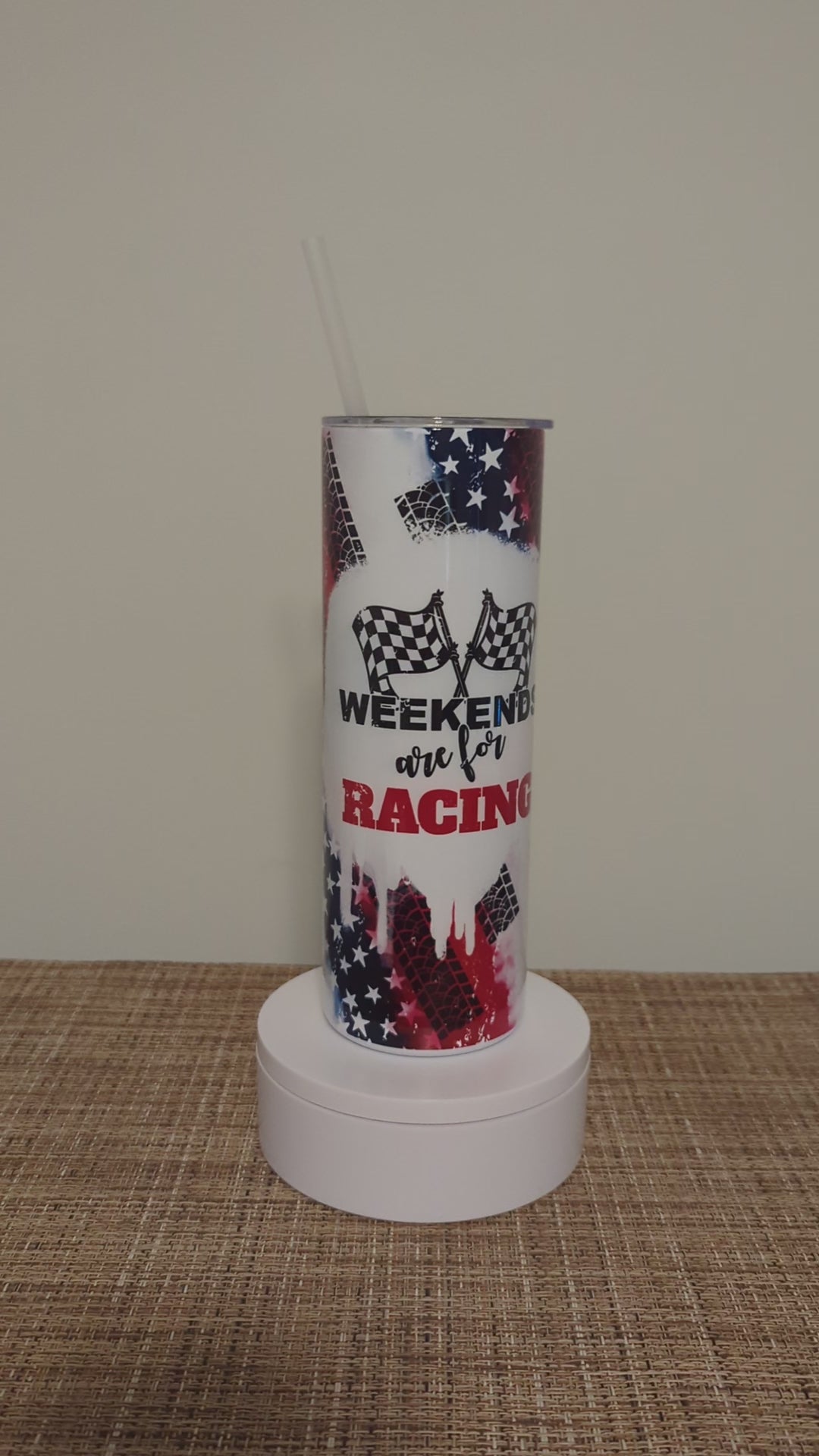 Weekends Are For Racing Tumbler 20oz With Reusable Straw
