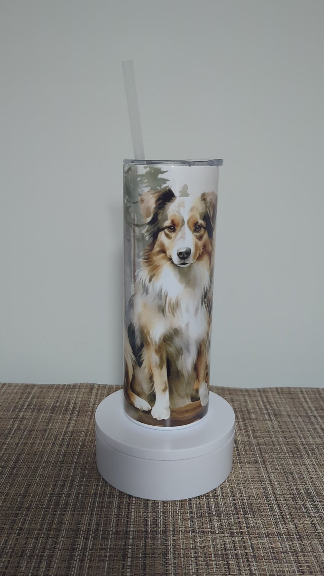 Australian Shepherd Tumbler 20oz With Reusable Straw, Can Be Personalized