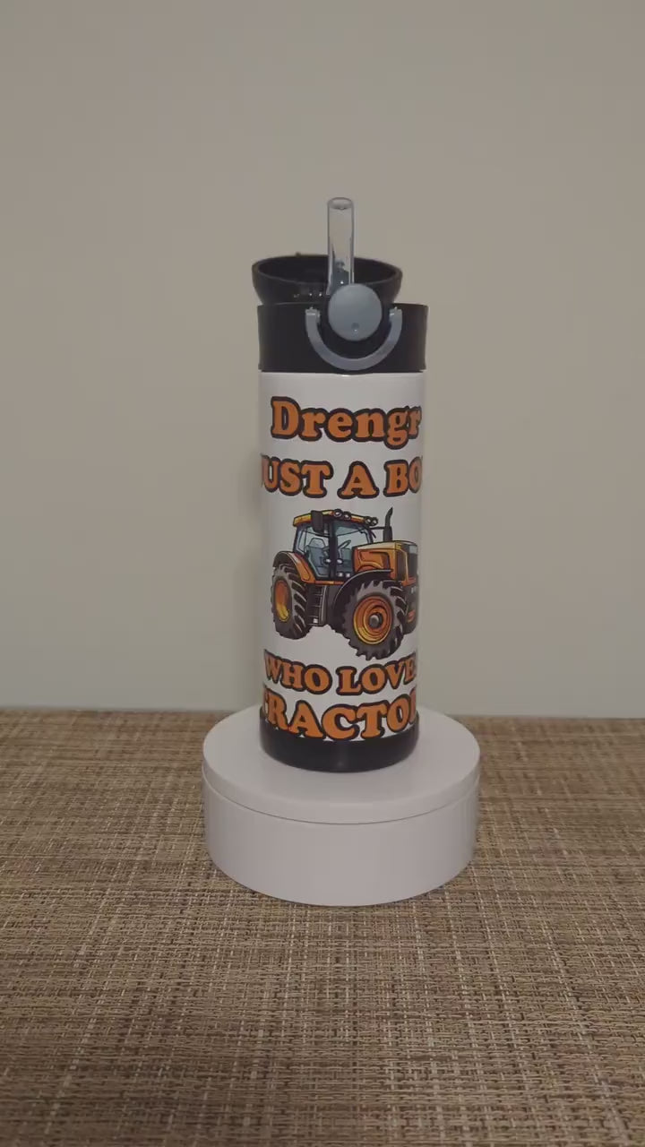 Kids Tractor Water Bottle Can Be Personalized, Personalized Kids Cup, Tractor Cup Great For School Home Or On The Go