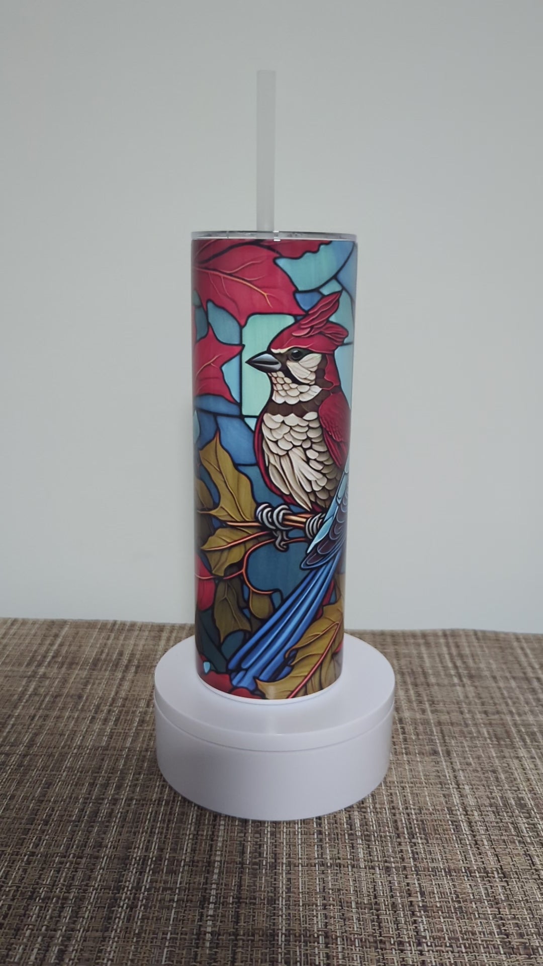 Blue Jay Tumbler 20oz With Reusable Straw, Can Be Personalized