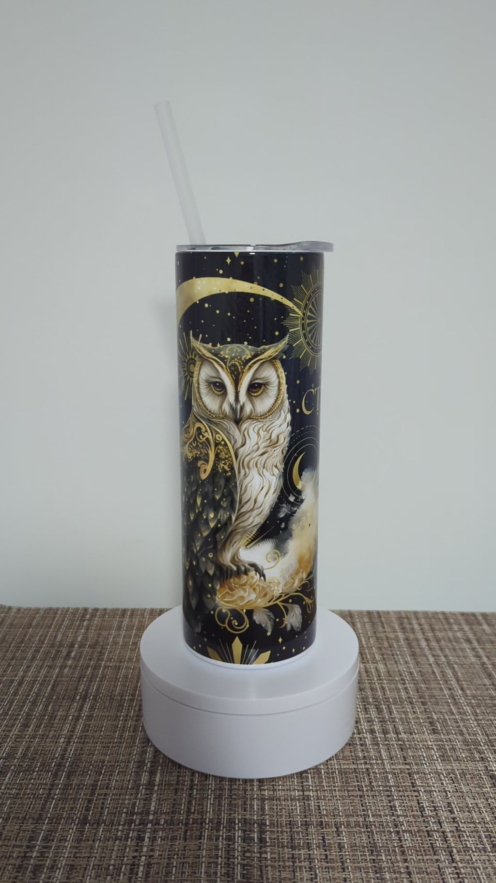 Owl Tumbler 20oz With Reusable Straw, Can Be Personalized